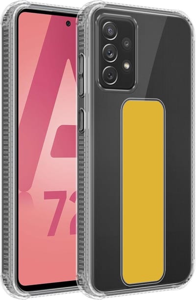 Cadorabo Hoesje geschikt voor Samsung Galaxy A72 4G / 5G in GEEL - Beschermhoes gemaakt van flexibel TPU silicone Cover Case met houder en standfunctie
