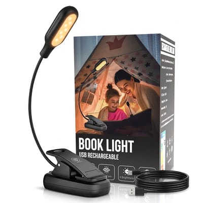 Leeslampje voor Boek - LED Leeslamp met Klem - Verstelbare Flexibele Arm - voor Boek / Slaapkamer / Bed / Kind / Bureau - USB Oplaadbaar