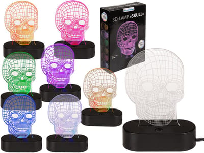 effectenlamp skull doodshoofd 3d illusie