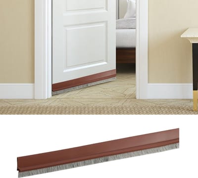 Zelfklevende deurdichtring 100x3cm, deurroosterdichtring deurwindkraan, geluidsisolatie, anti-insecten, doorsnedebaar, deuronderkant voor ramen en deuren (bruin)