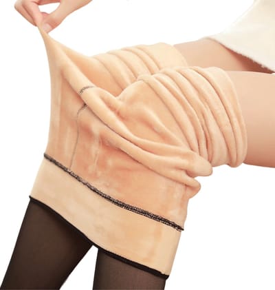 Fleece Panty - Warme Panty voor de Winter - FleecePanty Transparant - Zwart - Huidskleur - Maat S/M - Warm gevoerde Thermo Panty - Panty met Fleece Stof aan Binnenkant - Winter Panty met Fleece TikTok