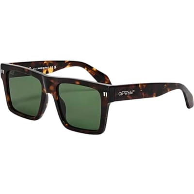 Off White Unisex-zonnebril voor volwassenen met vierkant montuur (Havana/Groen)