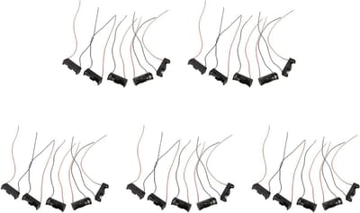 Batterij Houders - Opslag Clips - Batterijen Organiseren - Met Draad - 25 Stuks - Zwart