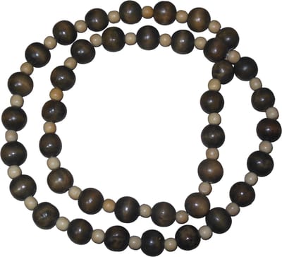 Ketting bruine tinten met houten kralen #3