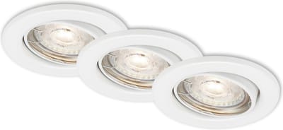 Briloner Leuchten SWING - LED inbouw armatuur - 7050- 036 - set van 3 - zwenkbare spot - warm wit 3000K - 5W - 460 lm - traploos dimbaar - IP23 - 25.000 branduren - Ø8,6 x 7 cm
