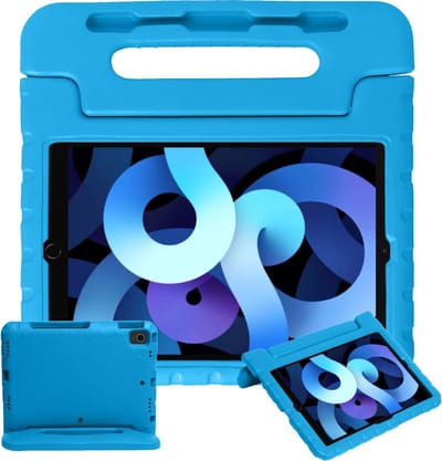Hoesje - Geschikt voor Apple iPad Air 4 (2020) - 10.9 inch - 4e Generatie - Kinderhoes Shockproof Bumper - Kidsproof Case - Tablethoes - Kinder Hoes Cover - Blauw