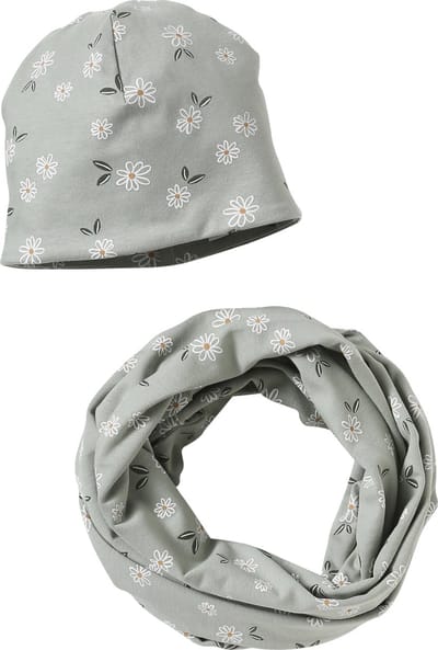 Vertbaudet Gebloemde meisjesset muts + snood