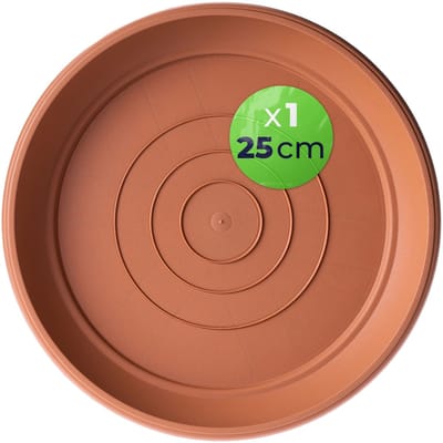 KADAX Ronde Bloempot Schotel 25 cm Balkon Terras Vensterbank Terracotta 1 stuk