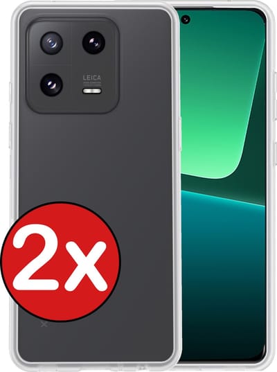 Hoesje - 2 Stuks - Geschikt voor Xiaomi 13 - Sterk & Shockproof - Telefoonhoes - Back Cover - Case Siliconen - Telefoon Hoes - Transparant