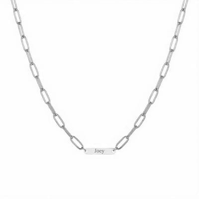 Schakelketting met 1 Naam Zilver