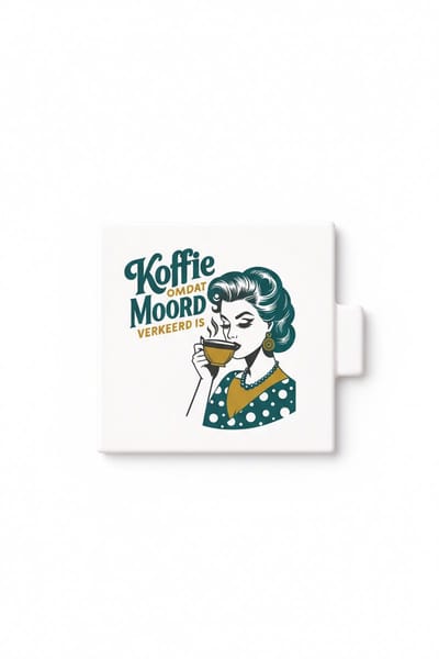 Grappige “Koffie Omdat Moord Verboden Is” Keramische Tegel – Retro Dame Koffie Quote Tegel – Humor Keuken Wanddecoratie Cadeau