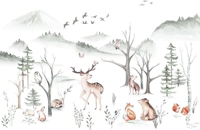 Fotobehang Cozy Woods - Meerkleurig - 2,80m X 400cm