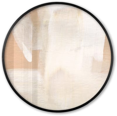 Poster in lijst Rond - Fotolijst 60x60 cm - Posters - Kunst - Wit - Beige - Modern - Ronde posterlijst zwart - Decoratie - Wanddecoratie woonkamer - Muurdecoratie slaapkamer