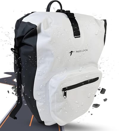 Fietstas Bagagedrager - Waterdichte Fietstas - Fietsen & Outdoor - Scheurbestendig PVC - 25 Liter Inhoud - Wit