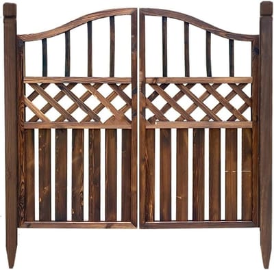 Houten Tuinpoort - Hek Deuren - Ruimte Verdelen - Massief Hout - 47x45 Inch - Natuurlijk Hout