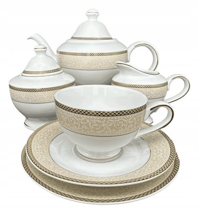 Bogucice Martha Gold Koffieservies voor 6 personen, 15-delig