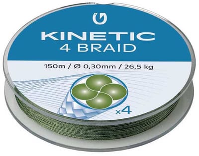 Kinetic 4 300 M Gevlochten Vislijn Zilver 0.120 mm