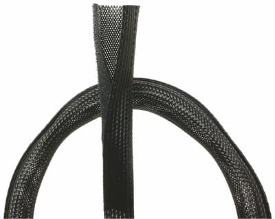 Polyester kabelsleeve | klittenband sluiting | 32 mm | zwart | 2 meter