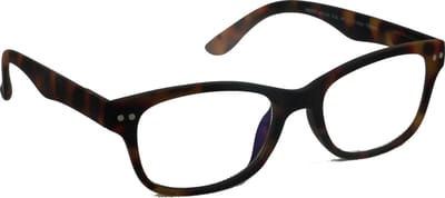 Computer bril - tortoise rechthoekig sterkte +1.0 - blauw licht filter - blue blocker leesbril