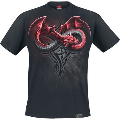 Spiral T-shirt - Infinity Dragons - S tot XXL - voor Mannen - zwart