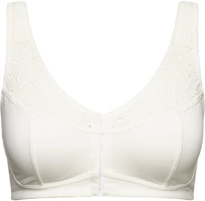 Ulla Popken - Dames - Steunbeha voorsluiting zonder beugel - Sneeuwwit - Maat 90C