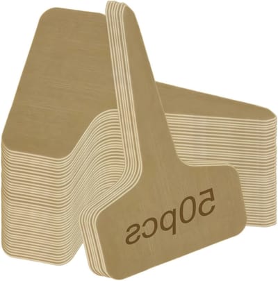 Set van 50 Houten Plantlabels voor Groenten, Kruiden en Zaden - T-vormige Plantenstekers voor Tuinieren en Potplanten