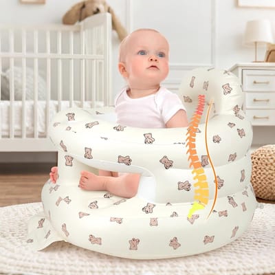 Solvix opblaasbare zetel - Opblaasbare Babystoel - PVC - Veilig en Hygiënisch - Eenvoudig te Inflateren - Voor Baby's van 3 tot 36 Maanden