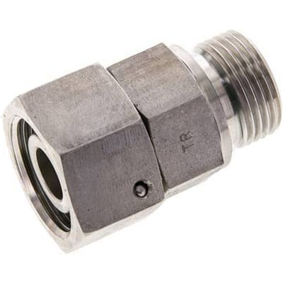 20S & M27x2 RVS Rechte Draaidoorvoer Buitendraad 400bar FKM O-ring en Afdichtconus Verstelbaar ISO 8434-1