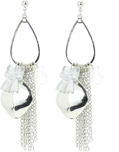 Behave - Oorhangers strik zilverkleur - Elegant accent voor avondlook