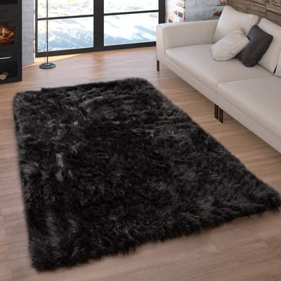 Hoogpolig tapijt Playara zwart 40x60 cm