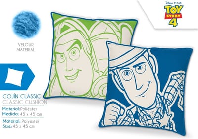Disney Pixar Toy Story Woody Kussen Groen / Blauw - 45 x 45 CM
