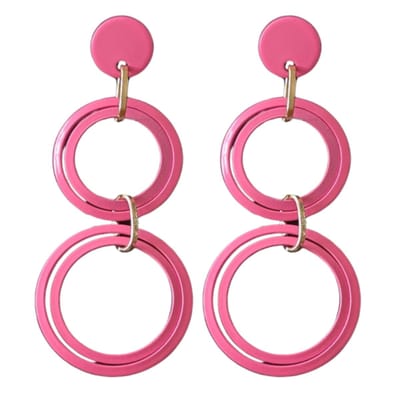 Oorbellen -Luna -roze -goudkleur- lange- Charme Bijoux