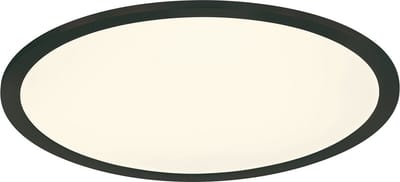 Trio leuchten - LED Plafondlamp - Plafondverlichting - 26W - Warm Wit 3000K - Dimbaar - Rond - Zwart - Aluminium