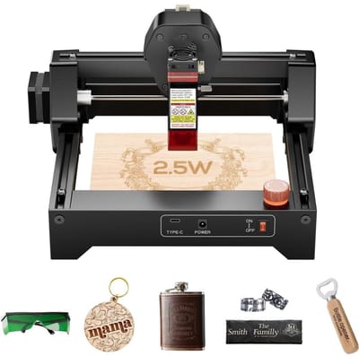 RONN® Laser Graveermachine - Graveermachine - Lasergraveermachine - Zwart - 29cm x 29cm x 17cm