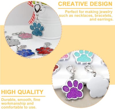 10 stuks emaille bedels hanger kat hond poot karabijnhaak sleutelhanger glitter sieraden bevindingen voor doe-het-zelf sieraden maken halsketting armband