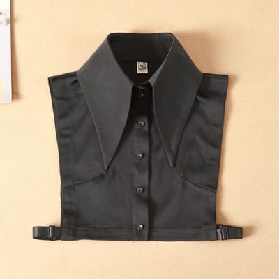 Grote revers vintage witte nep kraag dames afneembare kraag valse kraag dames vrouwelijk afneembaar dickie half shirt dames imitatie kraag black