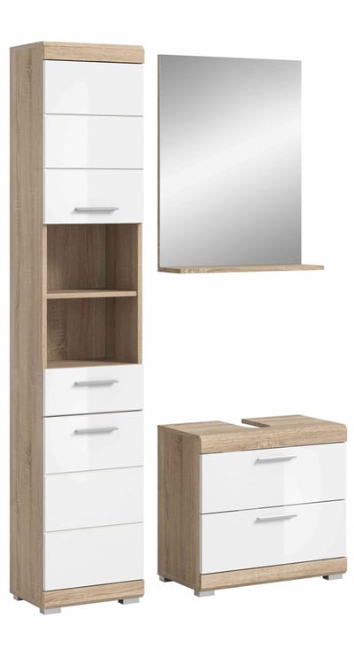 Lambada badkamercombinatie wit hoogglans MDF TZ wit NB - 37x112x191cm