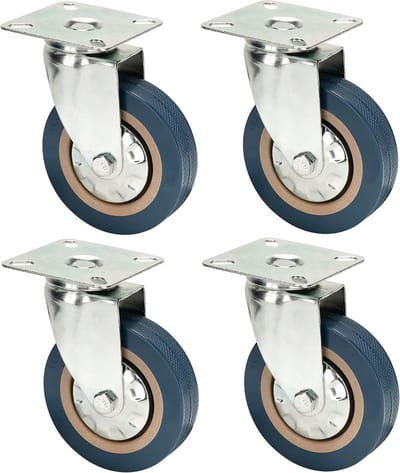 Niet markeren rubber grijze rollen - 100 mm - Heavy duty wielen - Max. 300 kg per set