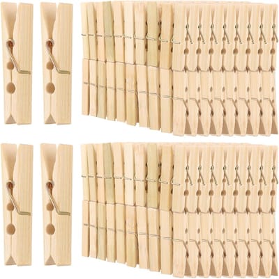 400 Stuks Houten Wasknijpers 6 cm - Duurzame Mini Clips voor Was, Kantoor Memos en Creatieve Projecten