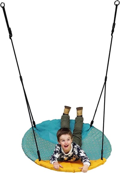 Nestschommel voor Kinderen - Stabiel en Waterbestendig - Geschikt voor 2-3 Kinderen - Schommelframe 2-2,5 m - Max. Belastbaarheid 150 kg - Ø 98 cm