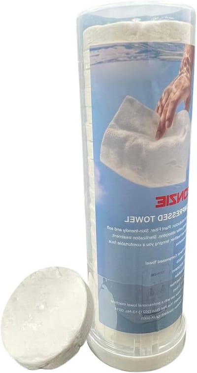 Gecomprimeerde Handdoeken - Reishanddoekjes Wasbare Doekjes - Hygiënisch Reinigen - Direct Uitklapbaar - 28 x 24 cm - Wit