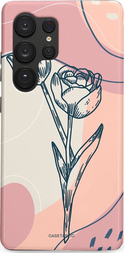 Casetastic Hoesje Geschikt voor Samsung S25 Ultra - Stijlvolle Beschermende Duo-layer Case - Sierlijke tulp