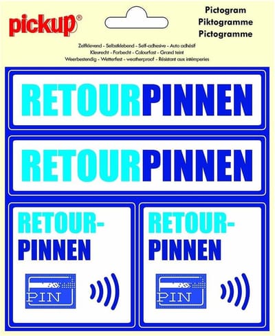 Pickup Pictogram 15x15 cm 4 op 1 - Retourpinnen