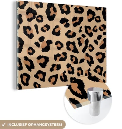 MuchoWow® Glasschilderij 120x90 cm - Schilderij acrylglas - Dierenprint - Design - Dieren - Foto op glas - Schilderijen