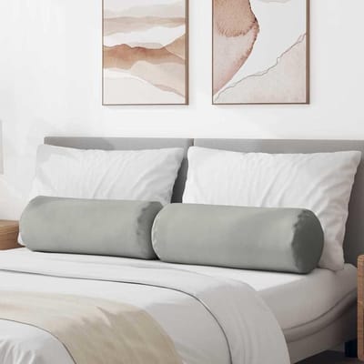 Bolsterkussens 2 stuks - Lange kussens - Comfortabel Leunen - Ritssluiting voor reiniging - 25 x 70 cm - Lichtgrijs