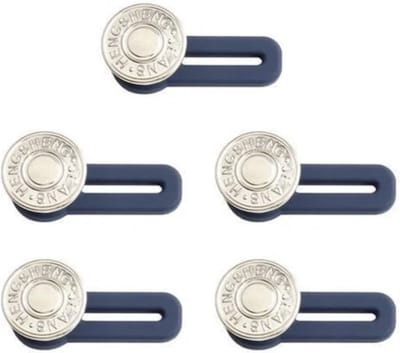 Knaak Premium Knoopsgat Verlenger - 5 Stuks - Zilver - Broekverbreder - Jeans Broek Verbreder Set