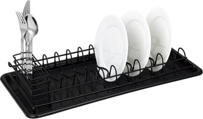 Kinghoff 1479 - Afdruiprek staal-kunststof 50,5x24,5x9,5cm zwart