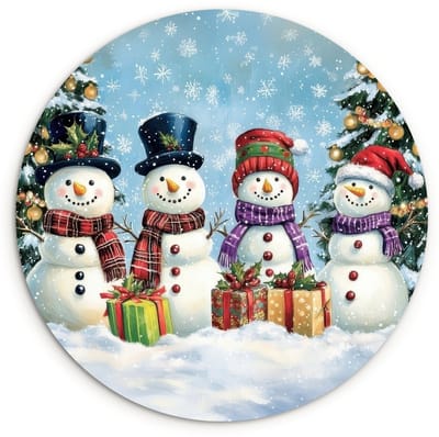 WallCircle® Wandcirkel 120x120 cm - Muurcirkel Vrolijk - Sneeuw - Kleurrijk - Muurdecoratie woonkamer - Wanddecoratie slaapkamer - Kamer decoratie accessoires - Ronde schilderijen XXL