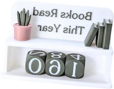 Boeken Teller - Leesmeter Jaar - Leesdoelen Bijhouden - Zonder Batterijen - 10 x 8 cm - Zwart