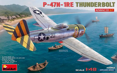 MiniArt Modelbouwpakket Vliegtuigen - 48062 Republic P-47N-1RE Thunderbolt WWII - Advanced Kit - Amerikaans Propellervliegtuig Plastic - 1:48 - Modelbouw